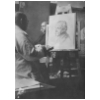 William Ritter en pose chez le peintre morave Frantisek Ondrusek en 1928